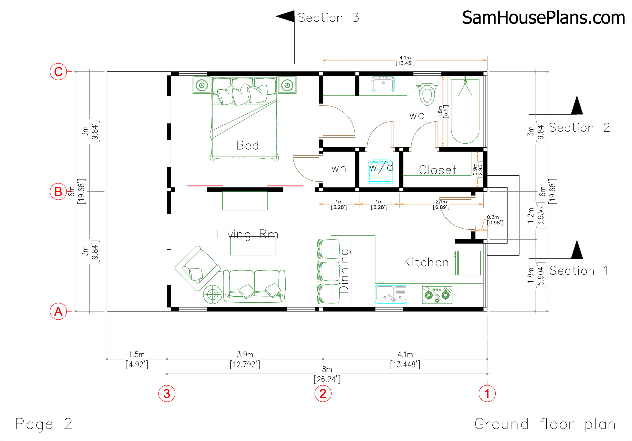 Studio House Plans 6x8 Shed Roof - SamHousePlans