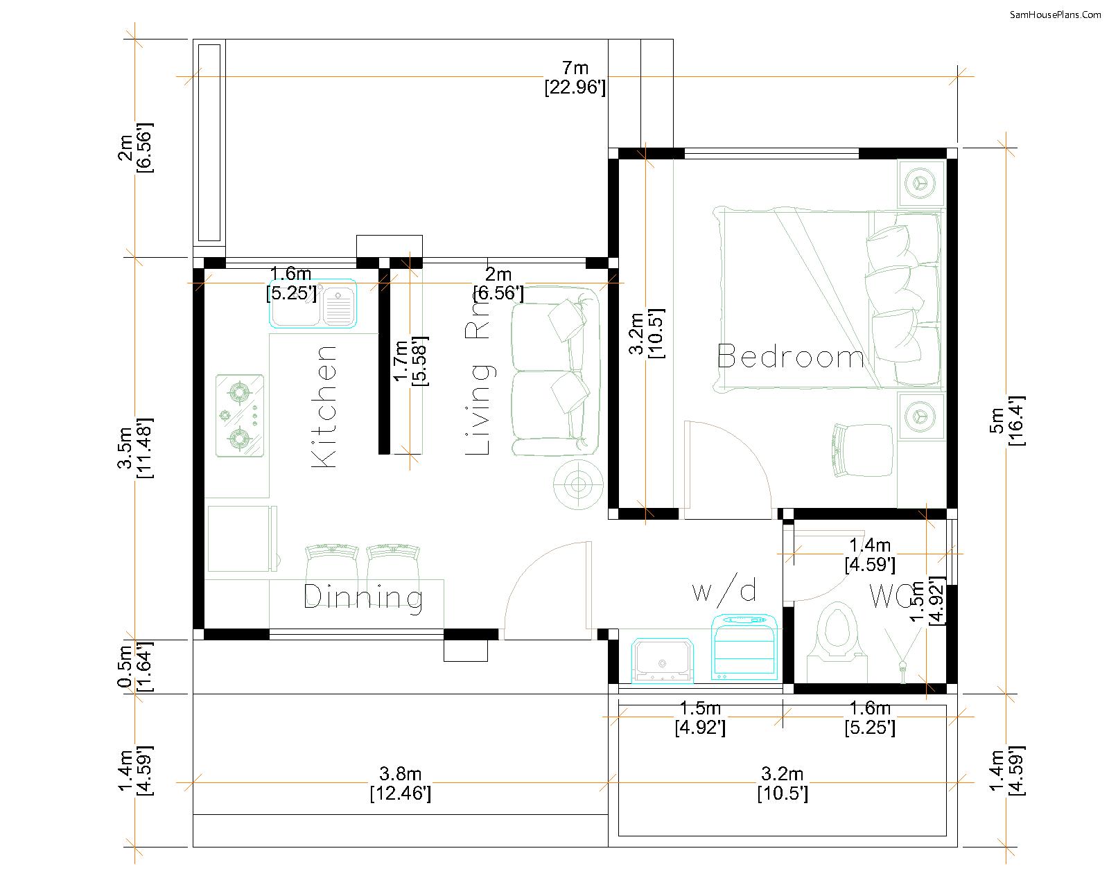 ground floor plan of bungalow