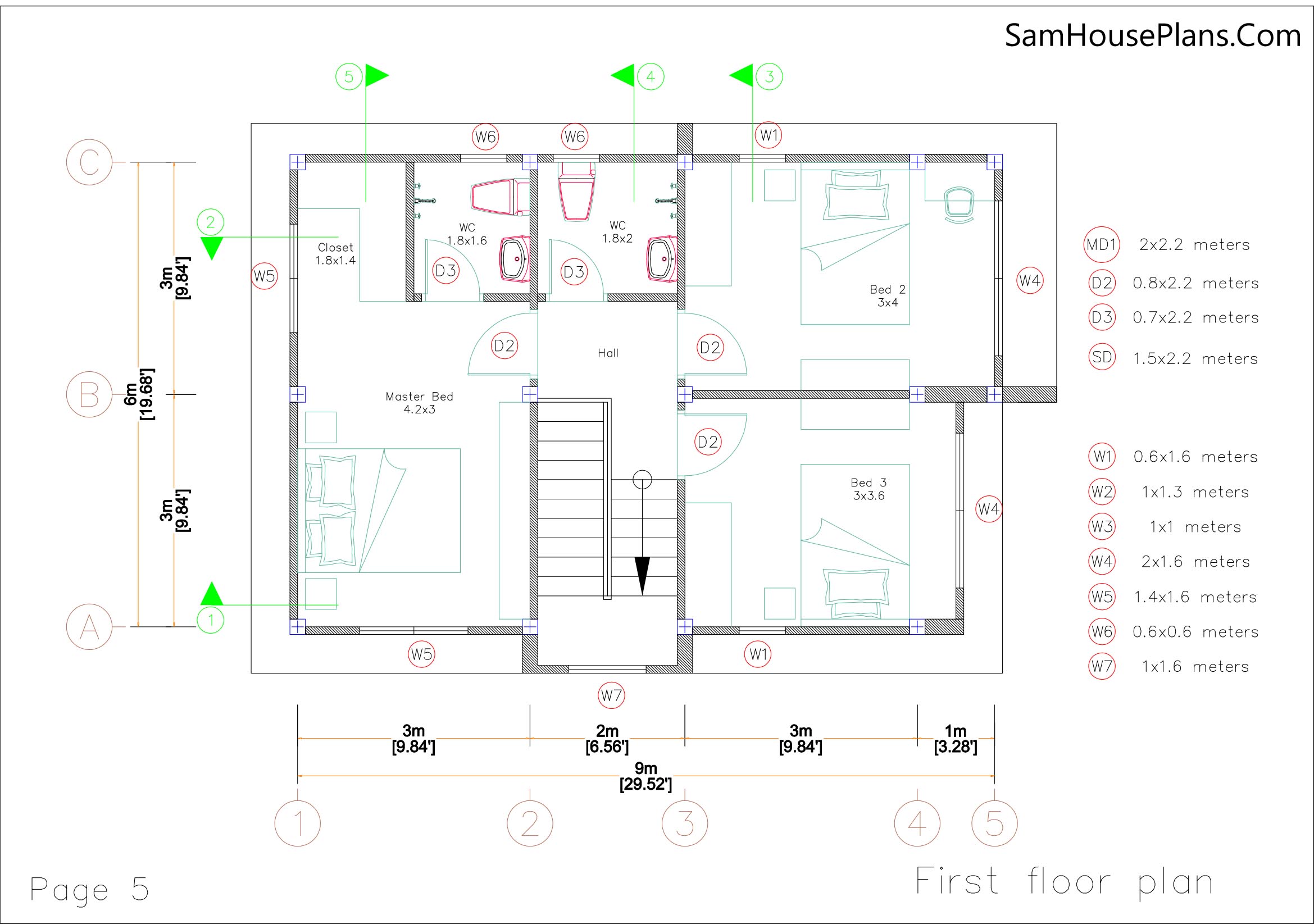 20 x 30 north face 3 bedroom house plan with real construction and