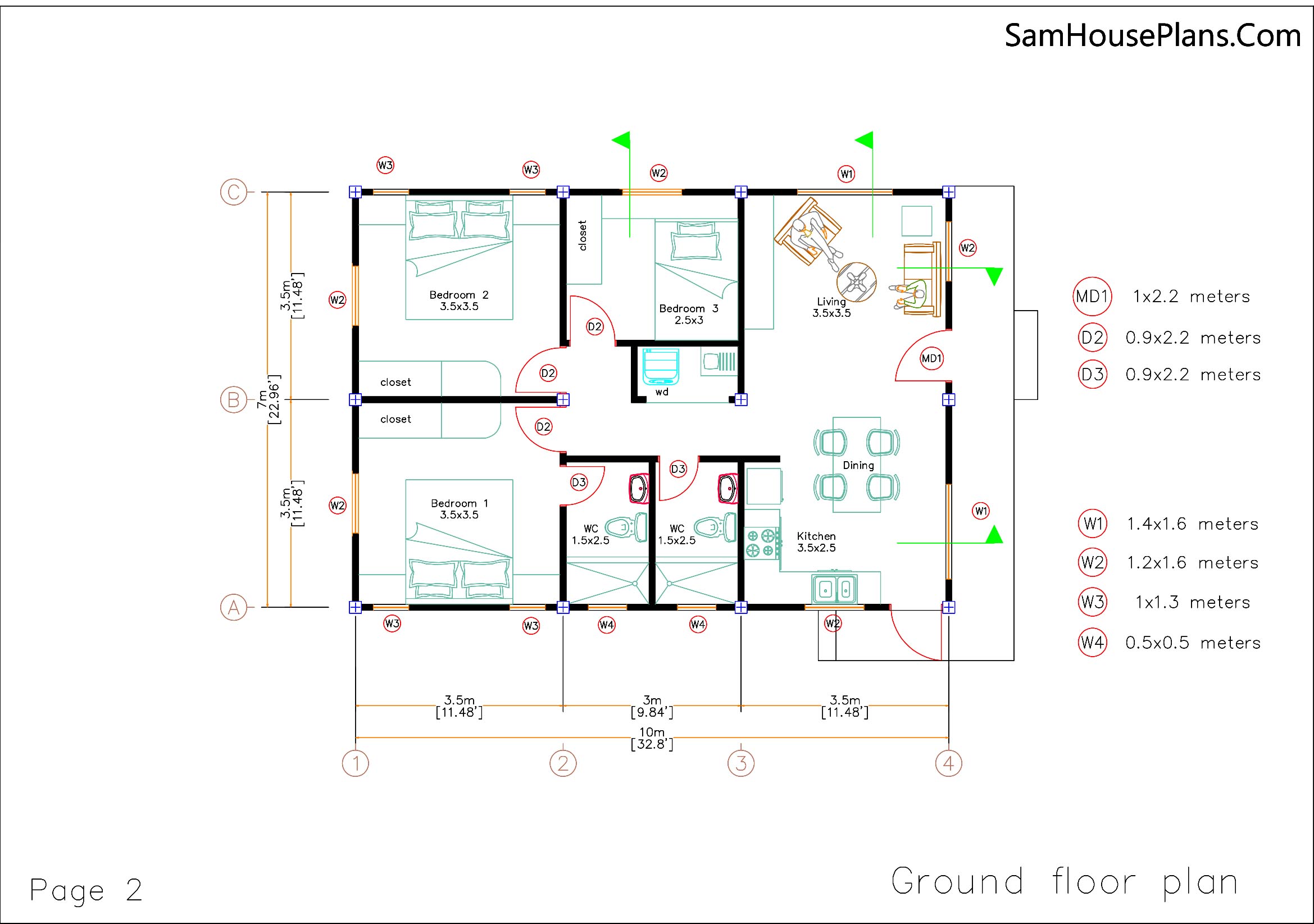 3 bedroom house plan Archives - Houzone