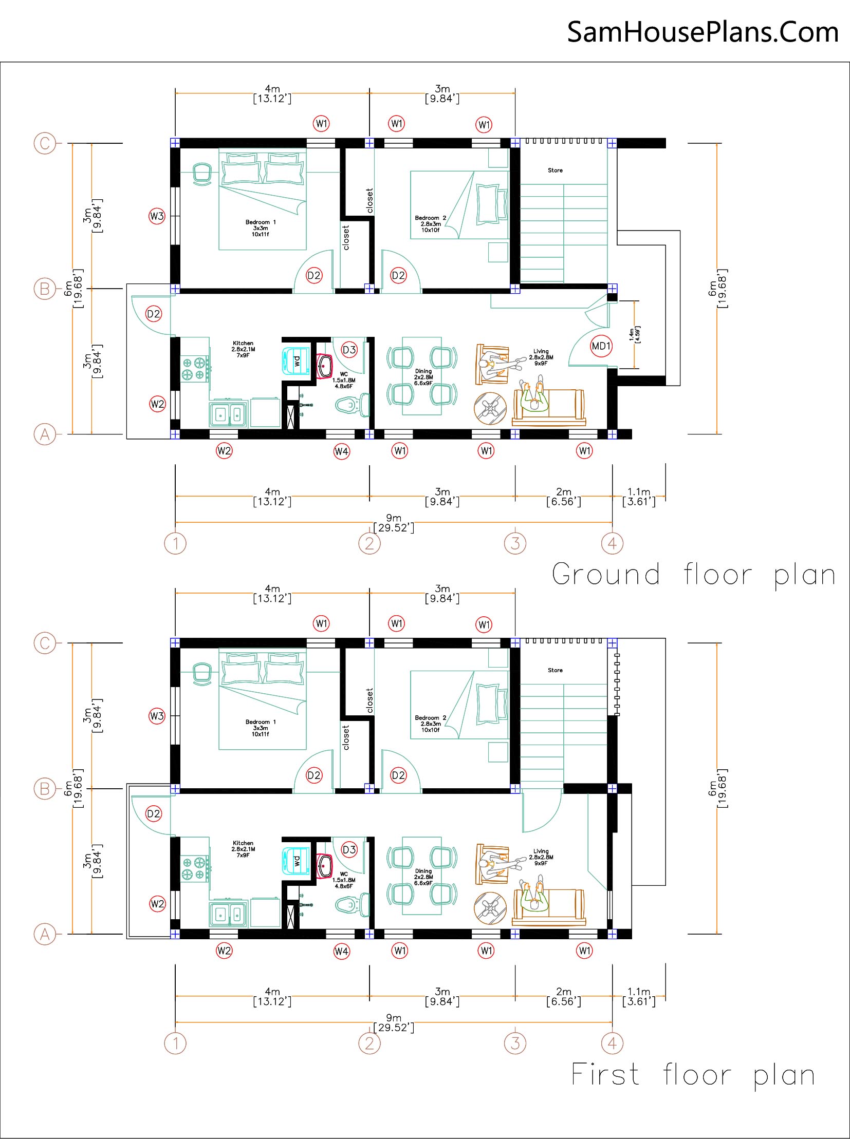 3d 2 story floor plans