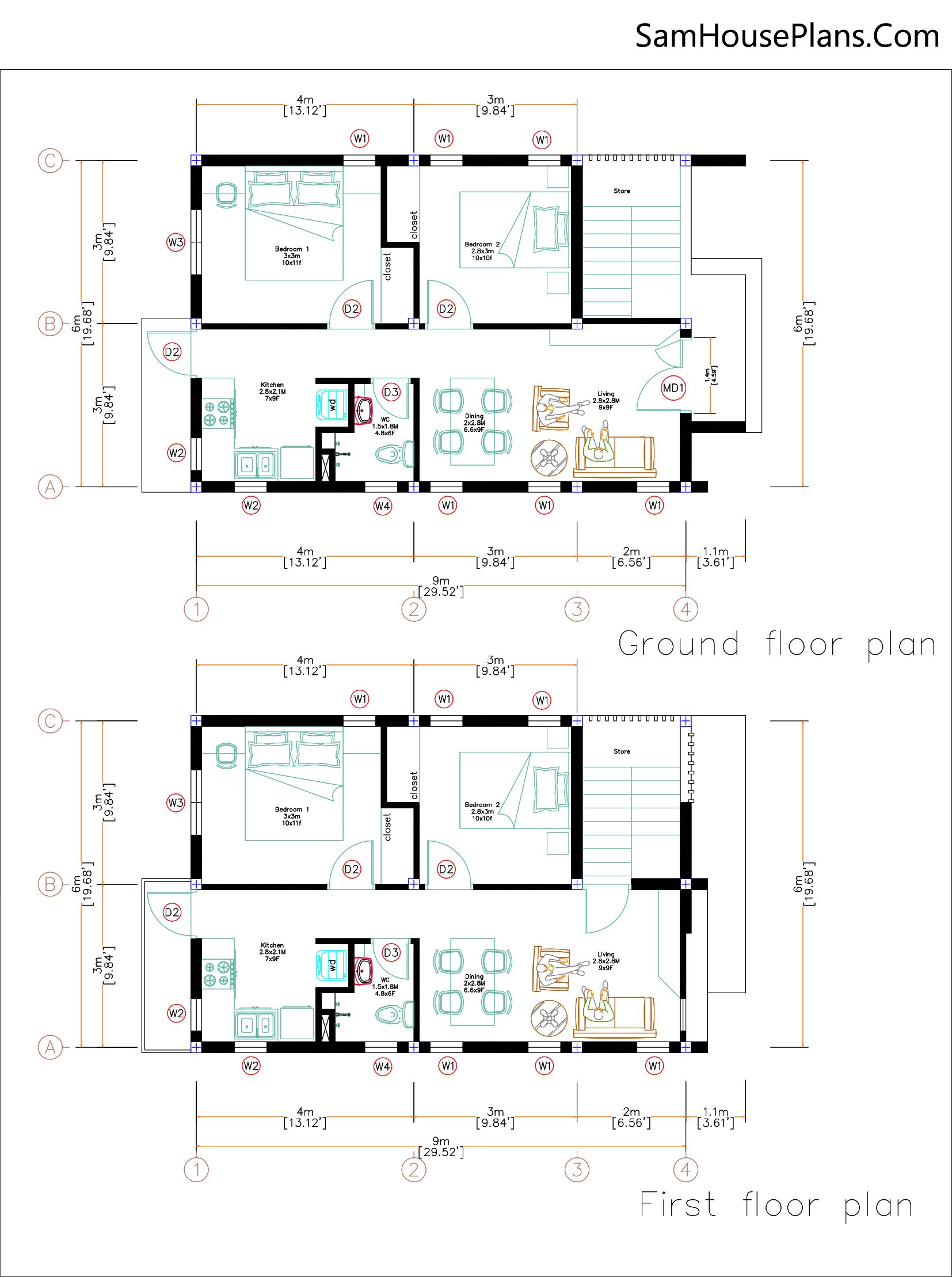 simple 2 story house blueprints