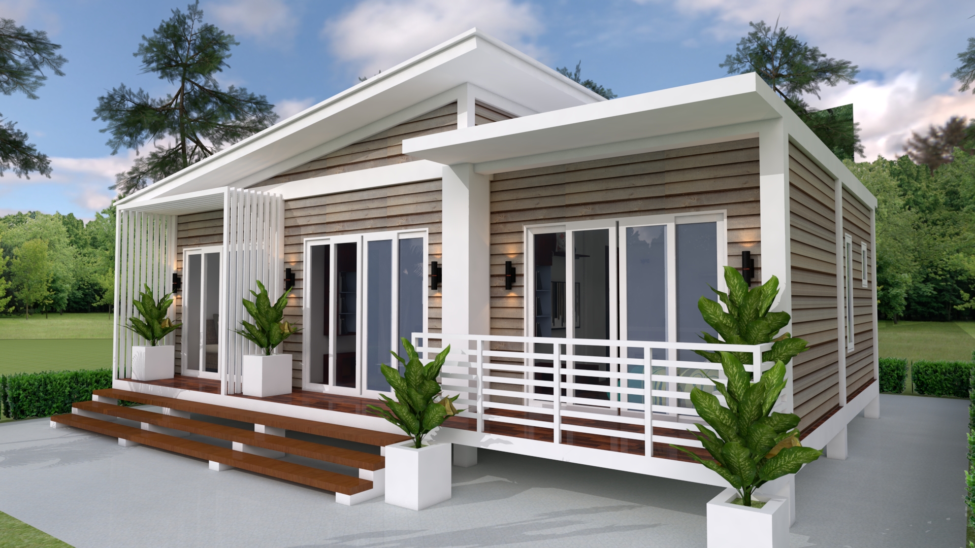 House Plans 10X8M with 3 Bedrooms - SamHousePlans