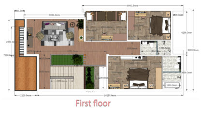 House Plans 8x20m with Full Plan 4Beds - Image 2