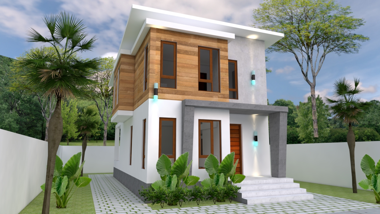 House Plans 5.4x10m with 3 Bedroom - SamHousePlans