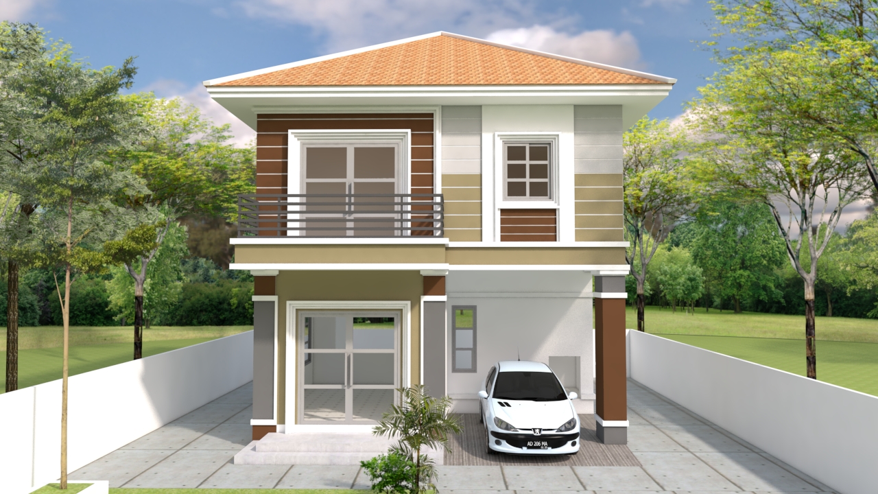 House Plans 7x7m with 3 Bedrooms - SamHousePlans