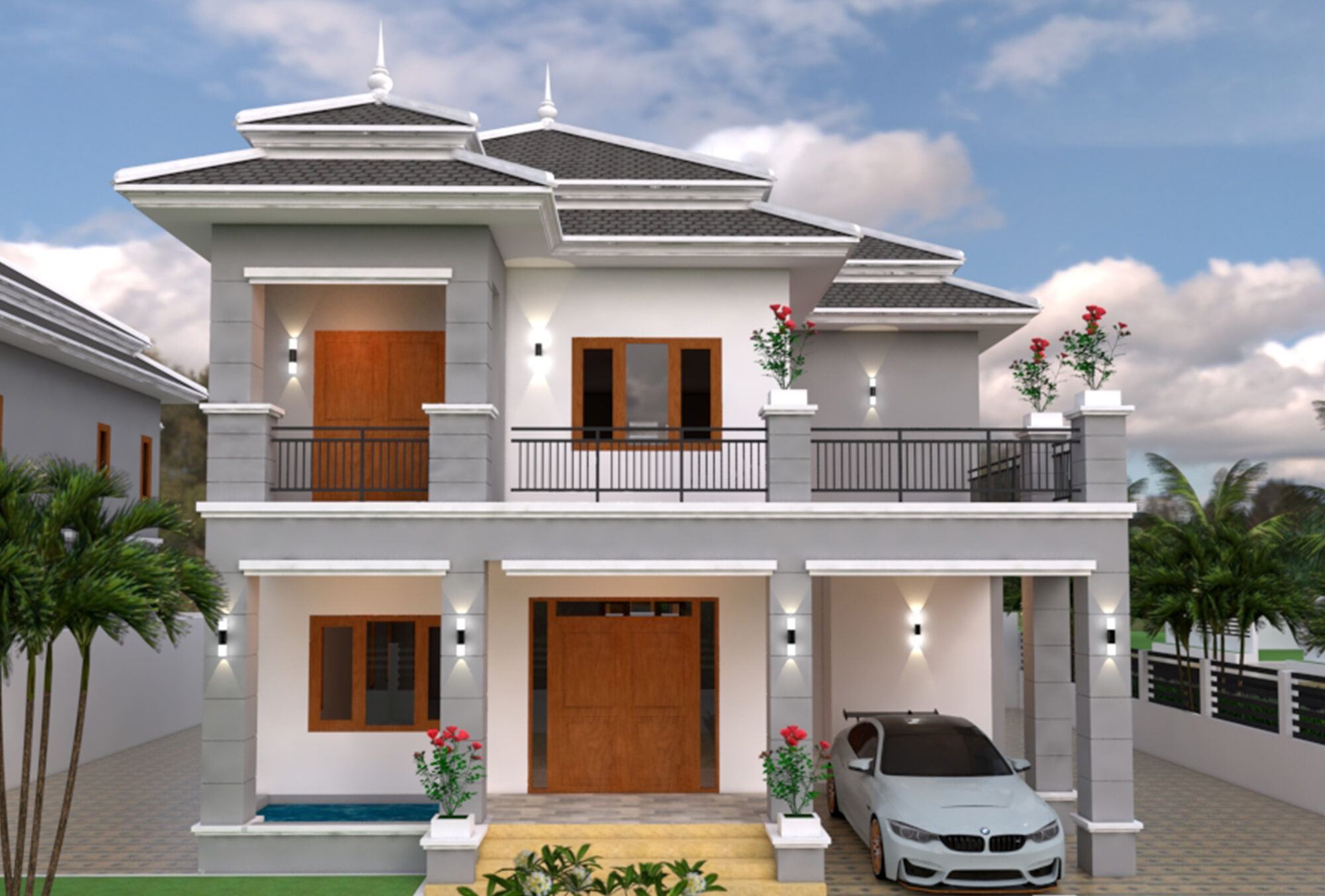 House Plans 10.5x14.5 with 4 Bedrooms - SamHousePlans, image size:2000x1353