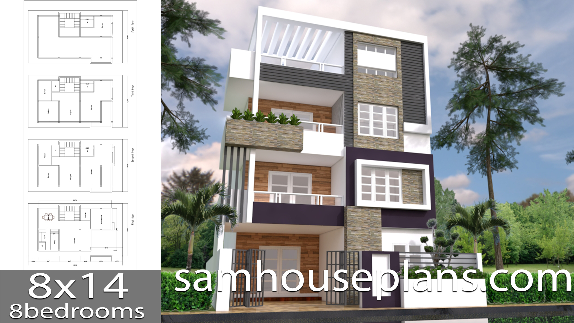 House Plans 8x14 With 8 Bedrooms SamHousePlans