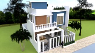 House Plans 9x15 with 3 Bedrooms - SamHousePlans