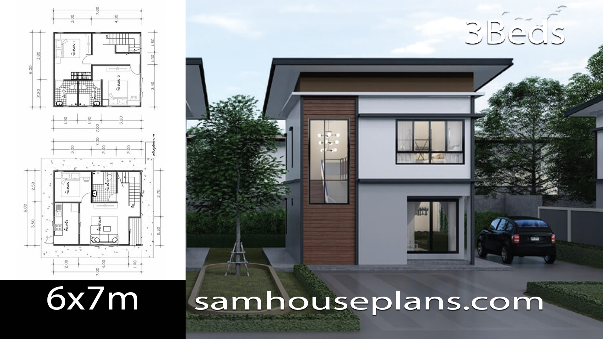 House Plans Idea 6x7 With 3 Bedrooms Samhouseplans