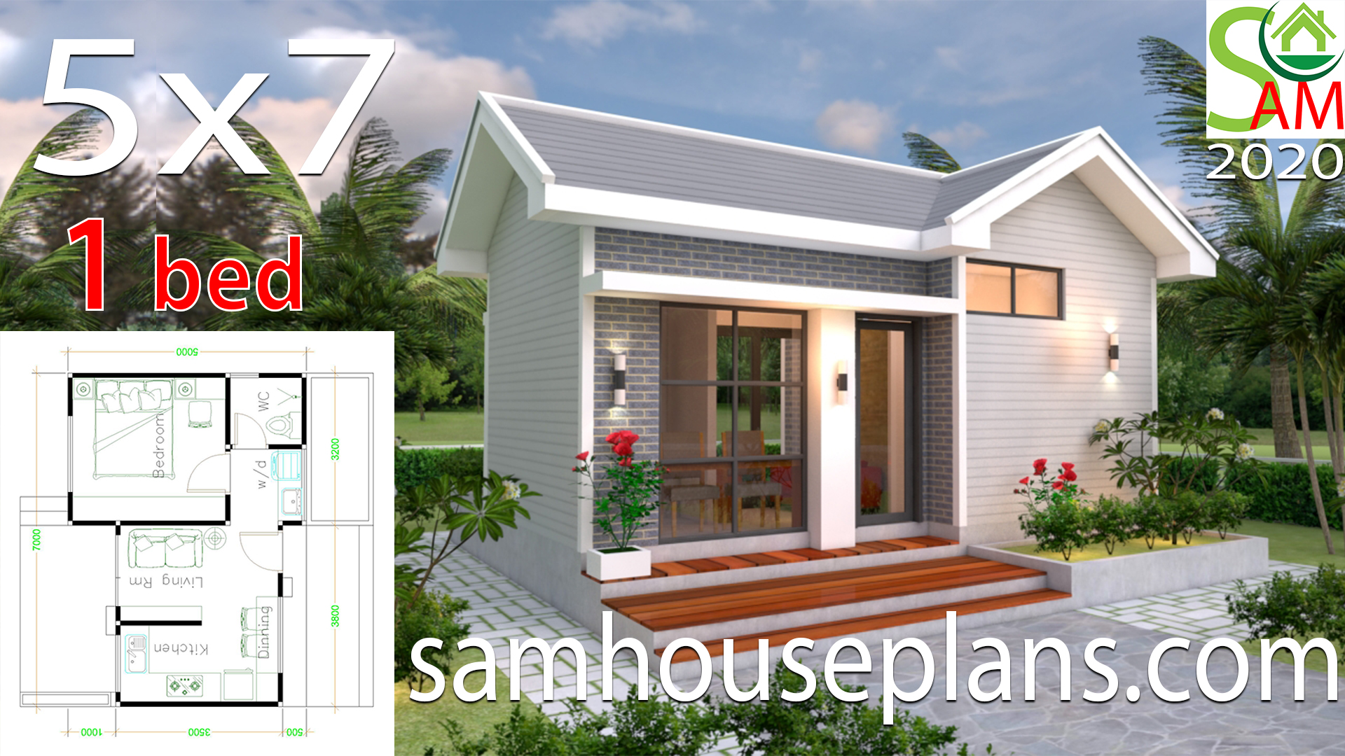 House Design Plans 5x7 With One Bedroom