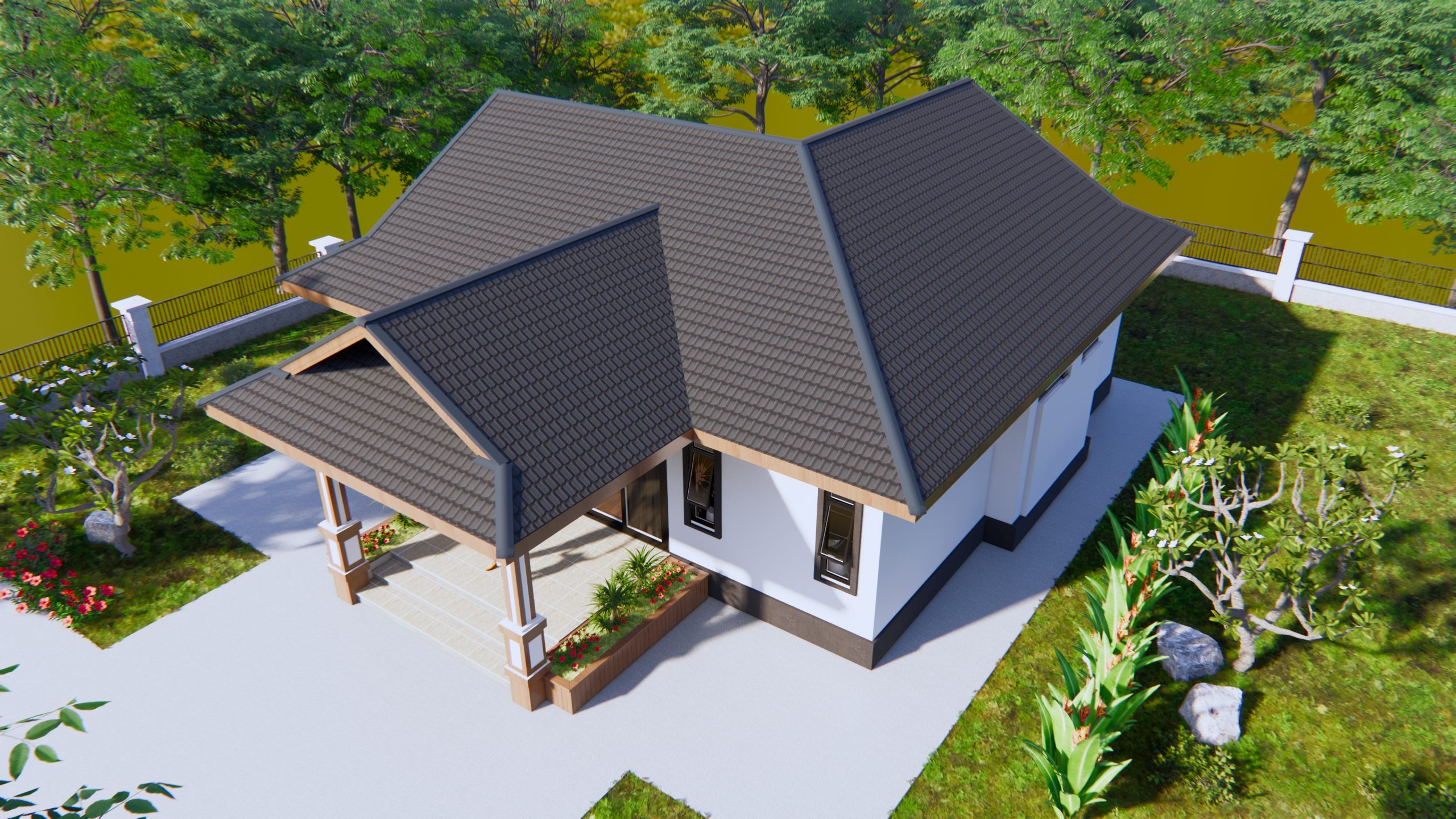 House Plans 11x14 With 3 Bedrooms Hip Roof 36x46 Feet