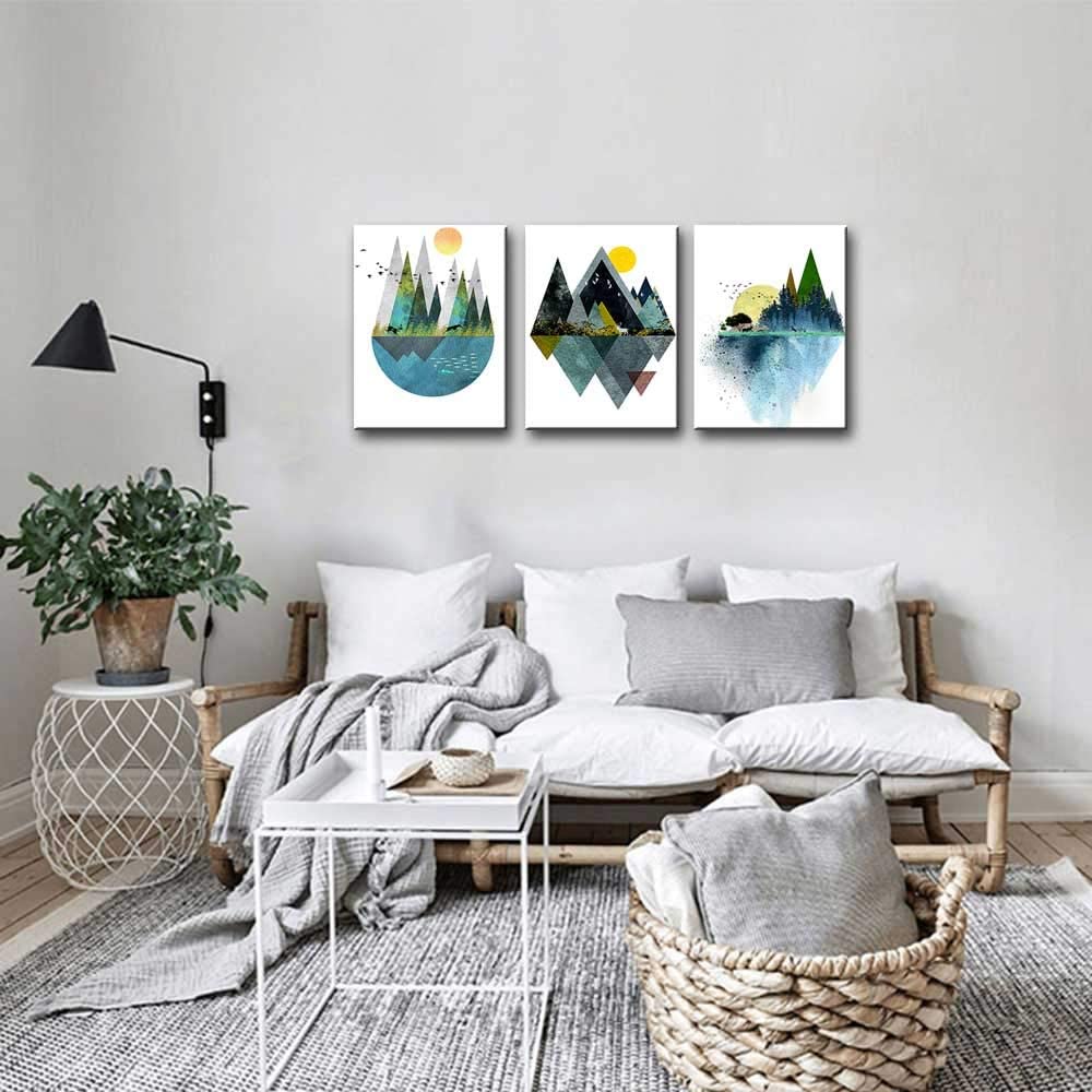 Abstract Geometric Mountains Artwork Landscape