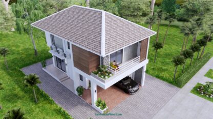 22.5x33 Small House Plan 6.9x10 Meter 2 Beds 3 Baths Hip Roof PDF Full Plan 8