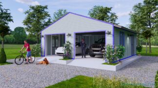 24x24 Feet 2 Cars Garage Shed Plan 7.3x7.3 Meter PDF Plans 2