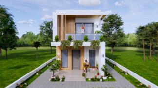 Small House Plan 4.7x9 Meter 2 Bed 2 Bath Hidden Roof
