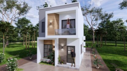 Small House Plans 5x7 Meter 2 Bed 2 Bath Terrace Roof PDF Full Plan